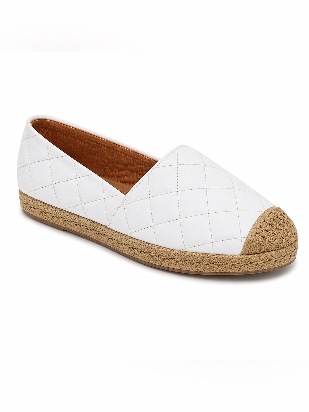 Vizzano White Quilted Espadrille Loafers Women's US 8 / EUR 39 Slip On Casual